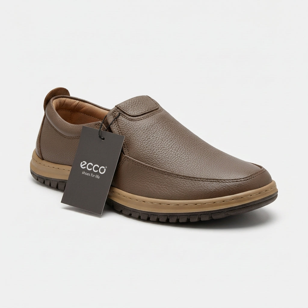 ECCO Men's Genuine Leather Slip-On Comfort Loafers