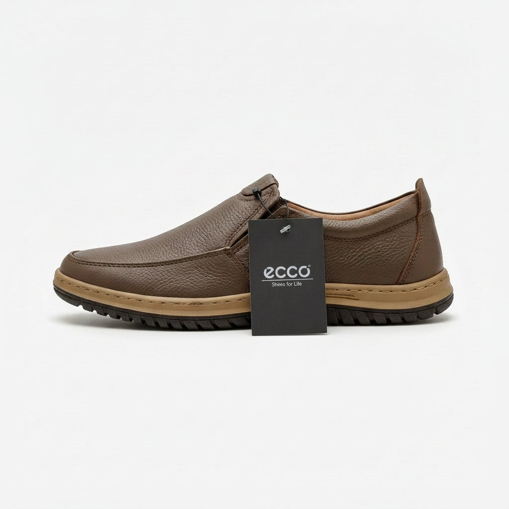 ECCO Men's Genuine Leather Slip-On Comfort Loafers