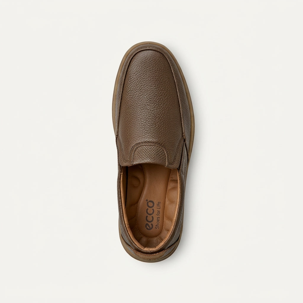 ECCO Men's Genuine Leather Slip-On Comfort Loafers