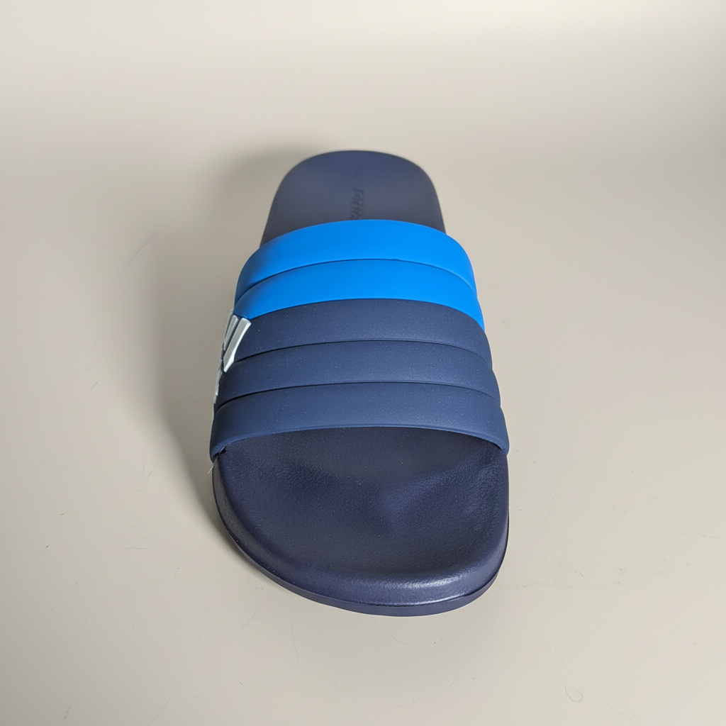 Omega Evr | Adidas Navy & Royal Stripe Slide Slippers