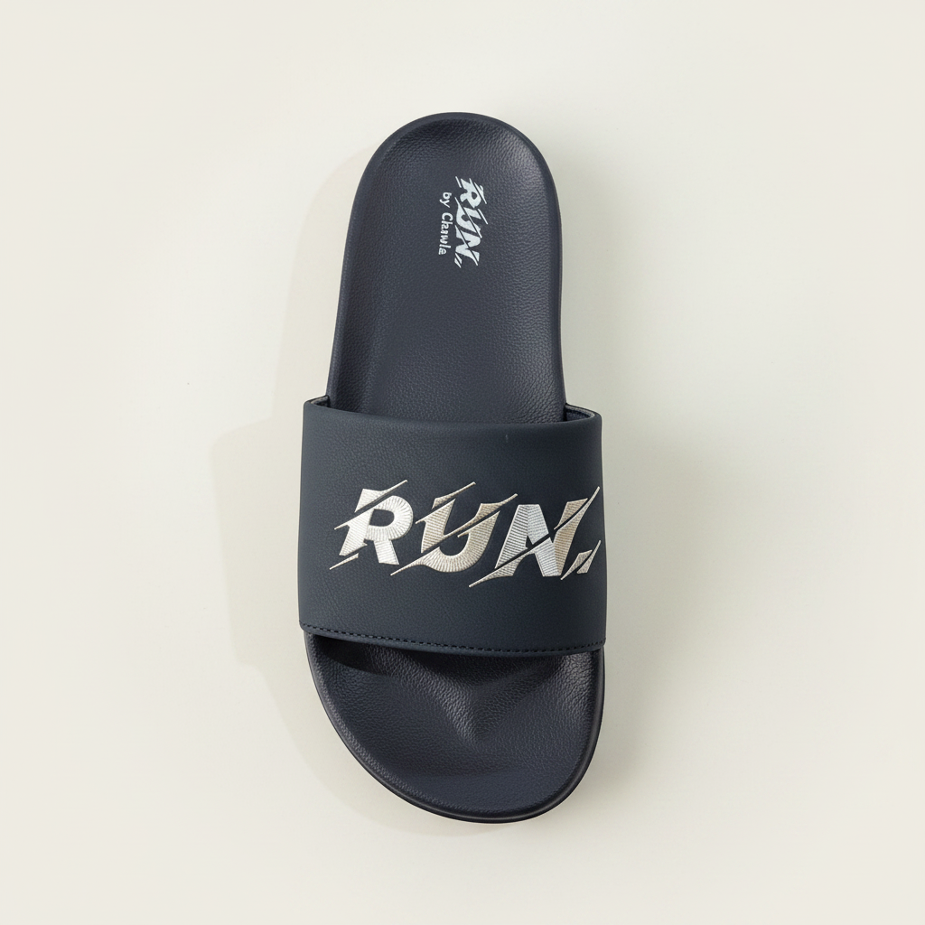 RUN. by Chawla Slide Sandals - Navy Blue