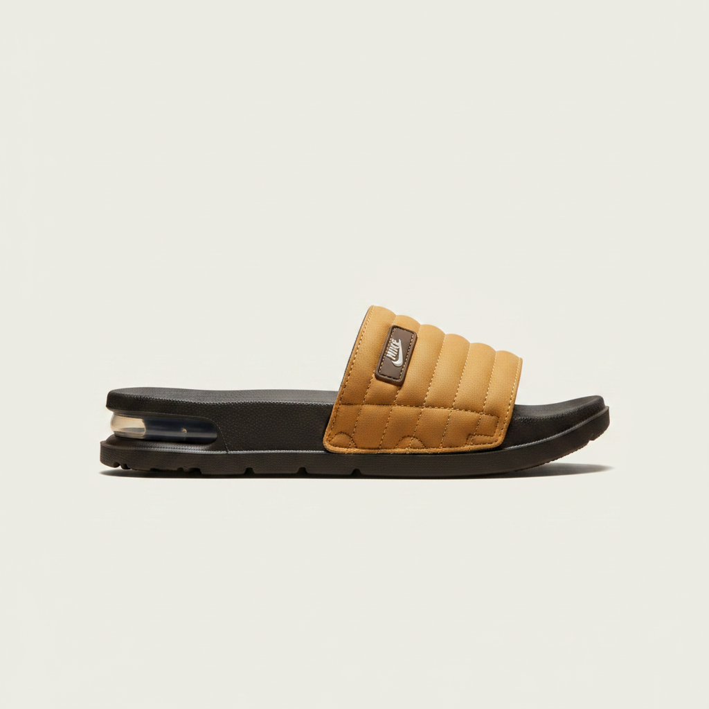 Nike Mustard Quilted Slide Sandals