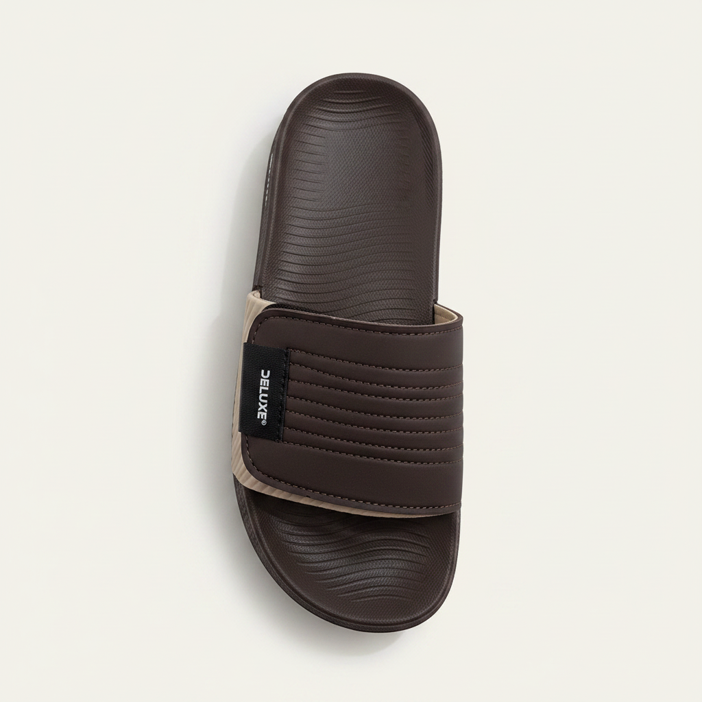 Deluxe Wave Slide Sandals - Dark Brown