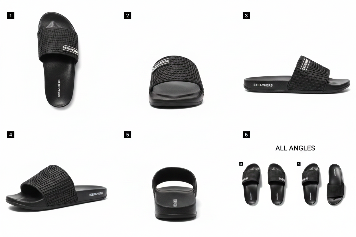 Skeachers Black Slide Sandals