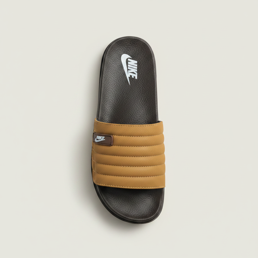 Nike Mustard Quilted Slide Sandals