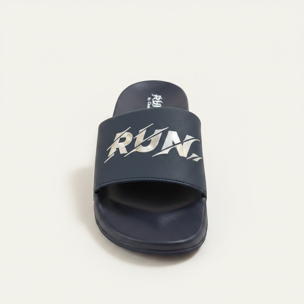 RUN. by Chawla Slide Sandals - Navy Blue