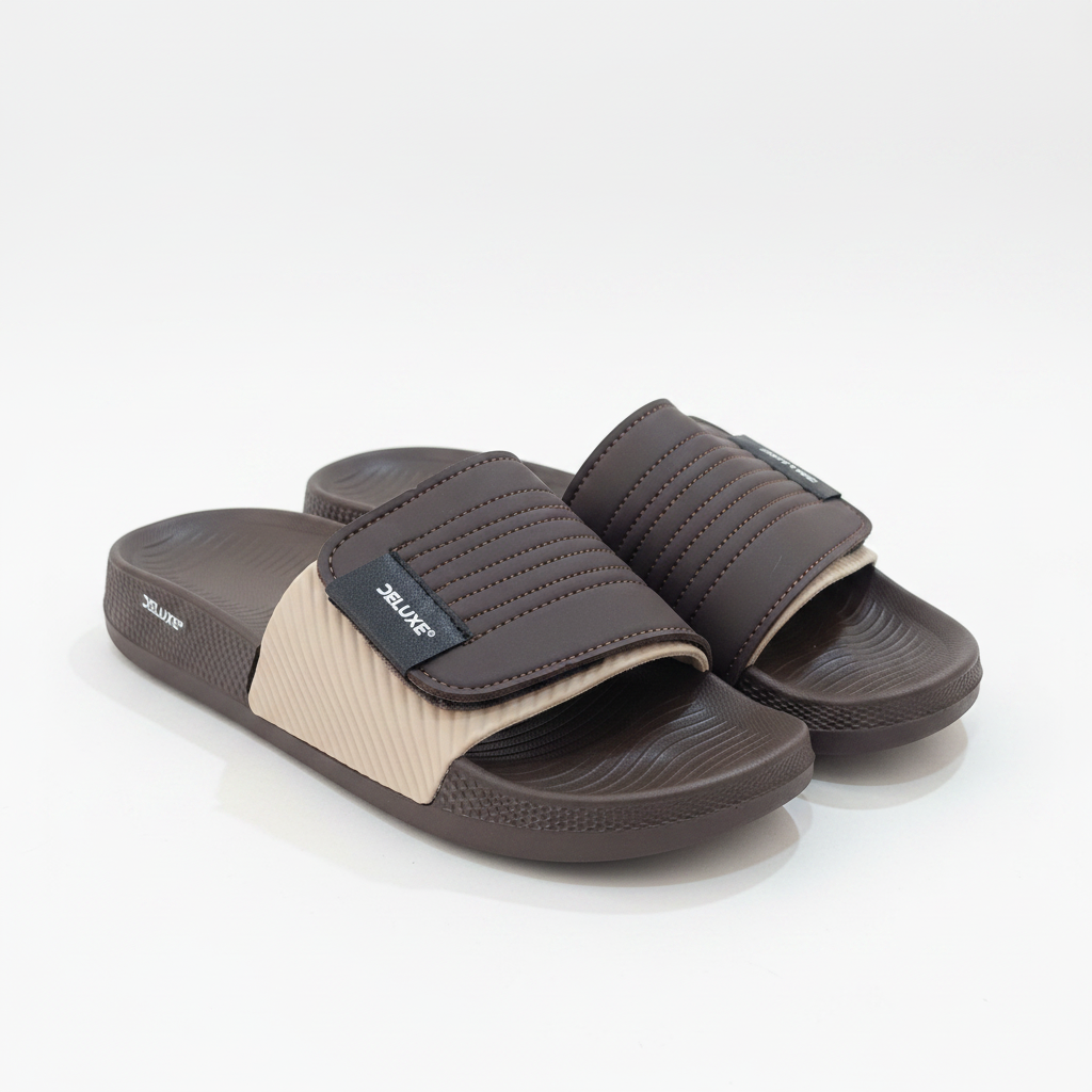 Deluxe Wave Slide Sandals - Dark Brown
