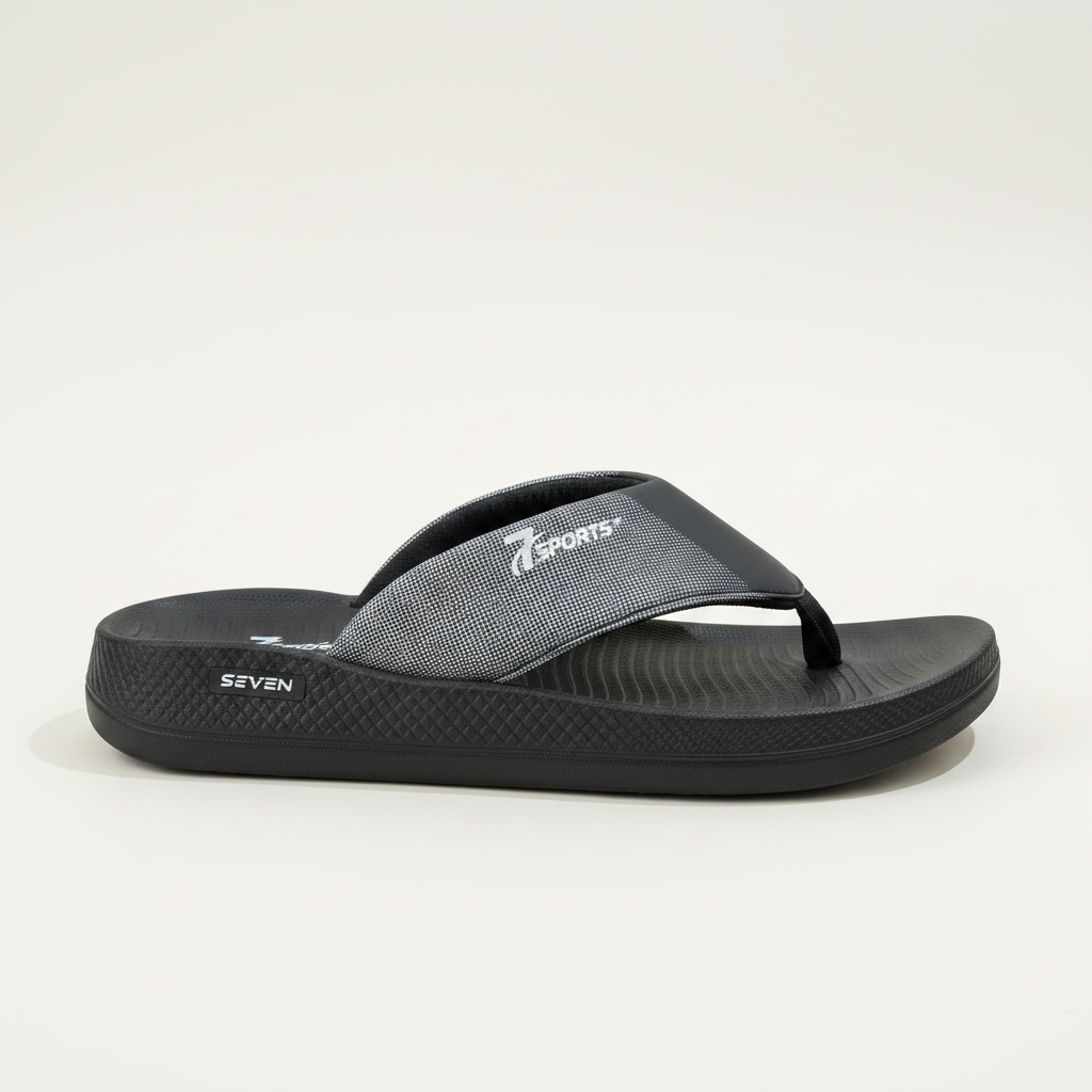 7Sports SEVEN Flip Flops - Black/Grey