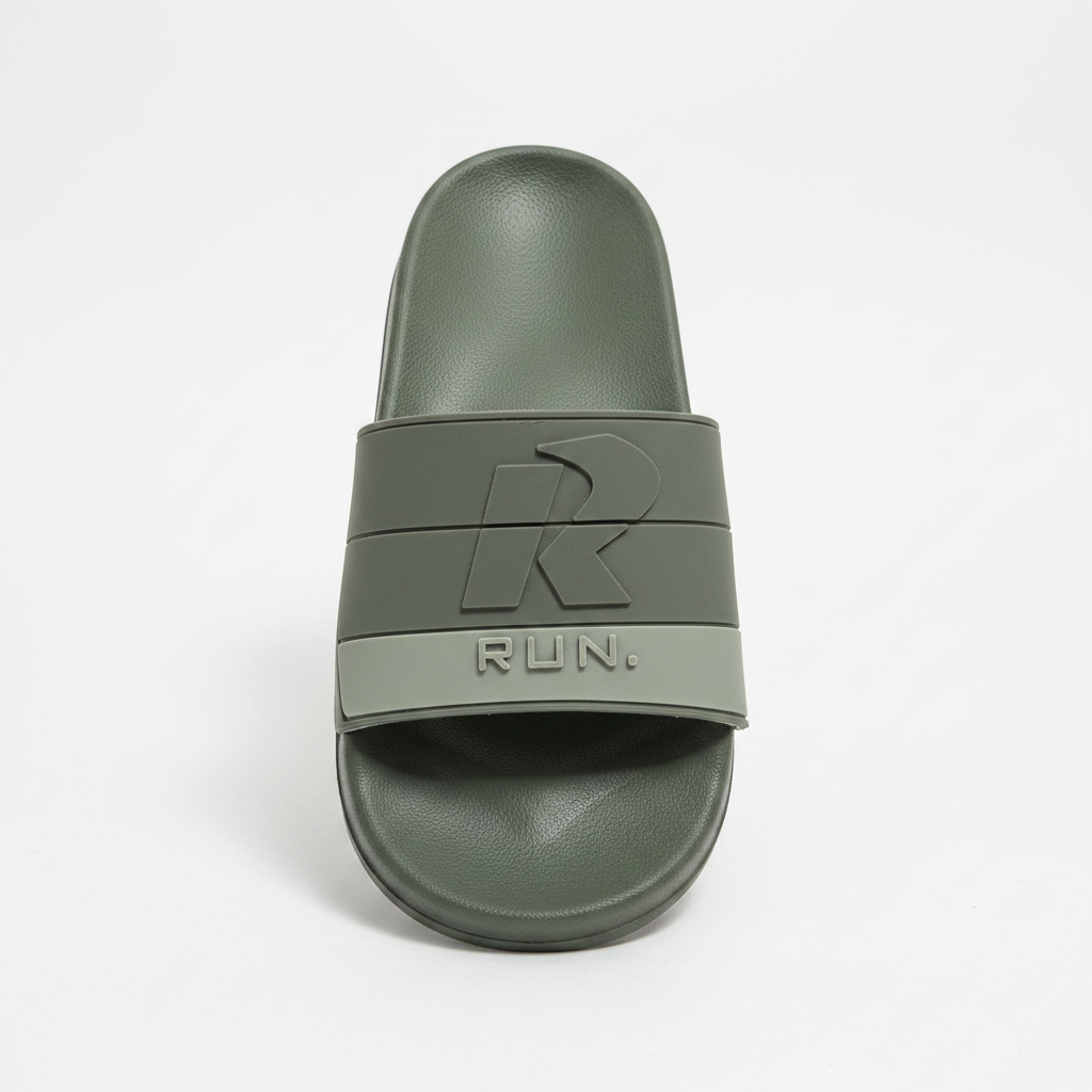 RUN. Slide Sandals - Olive Green